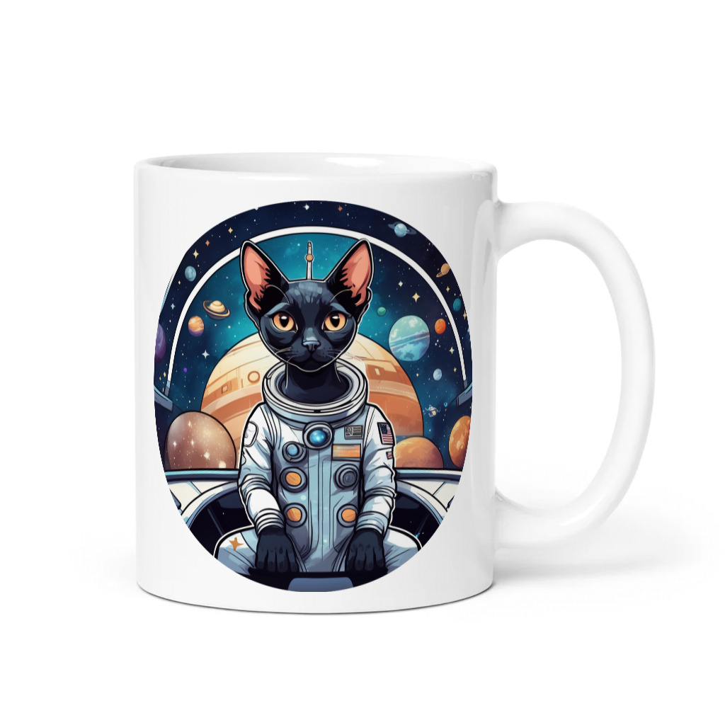 PugMug Custom Black Devon Rex Cat Mug