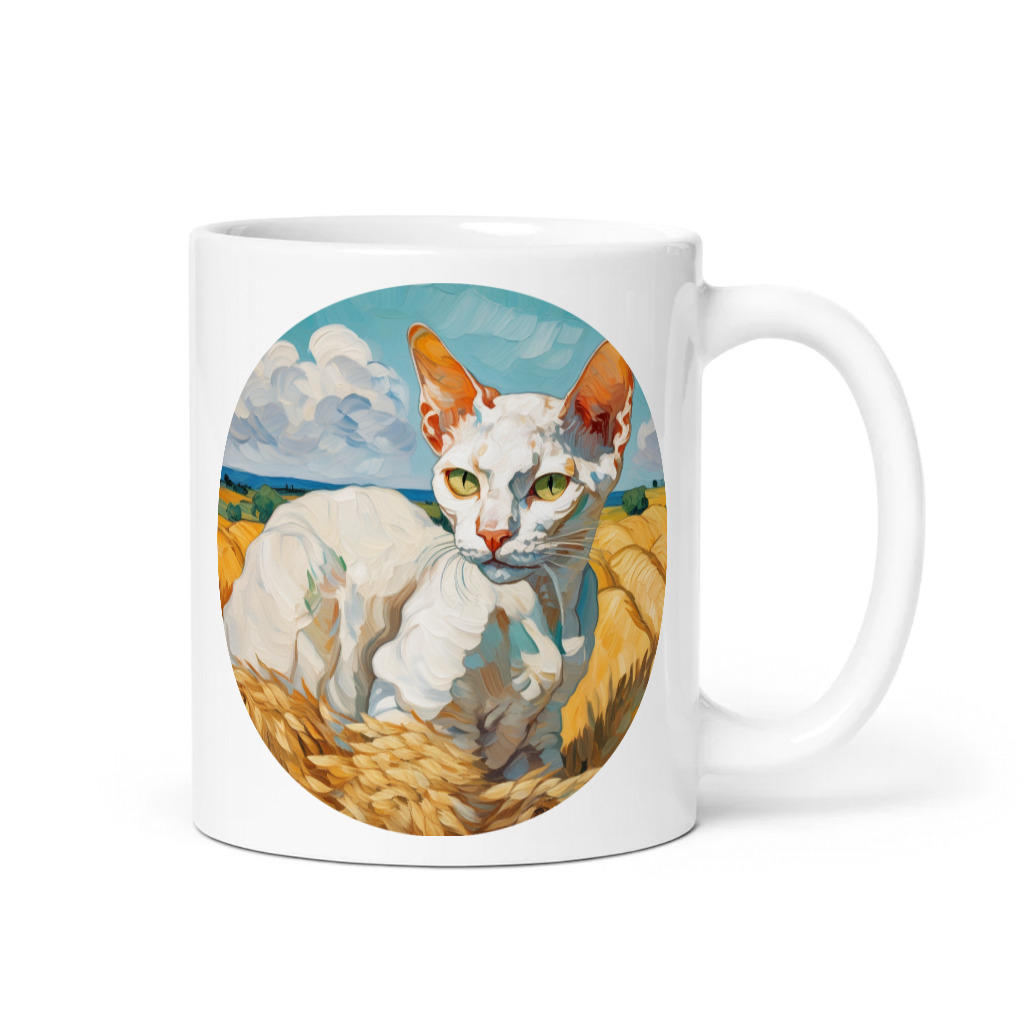 PugMug Custom White Devon Rex Cat Mug