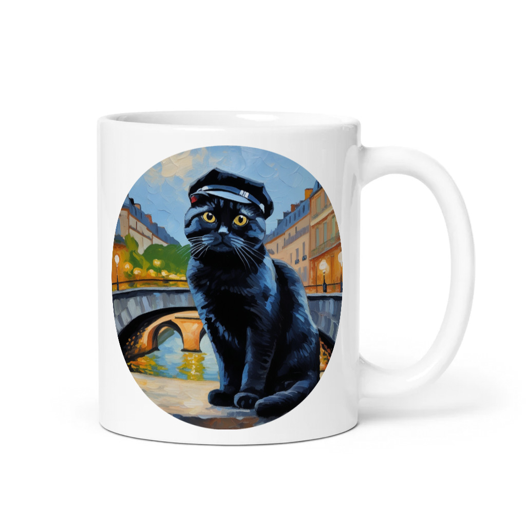 PugMug Custom Black Scottish Fold Cat Mug