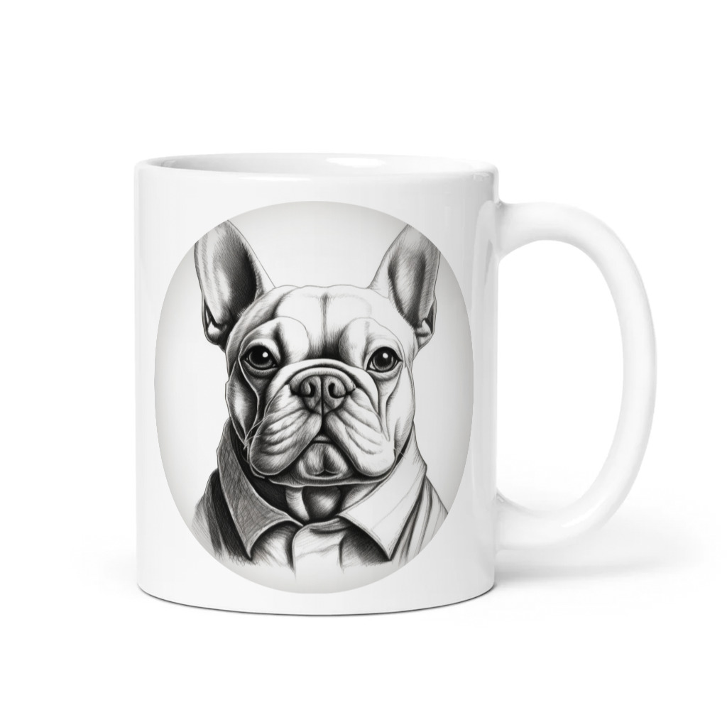 PugMug Custom White French Bulldog Mug