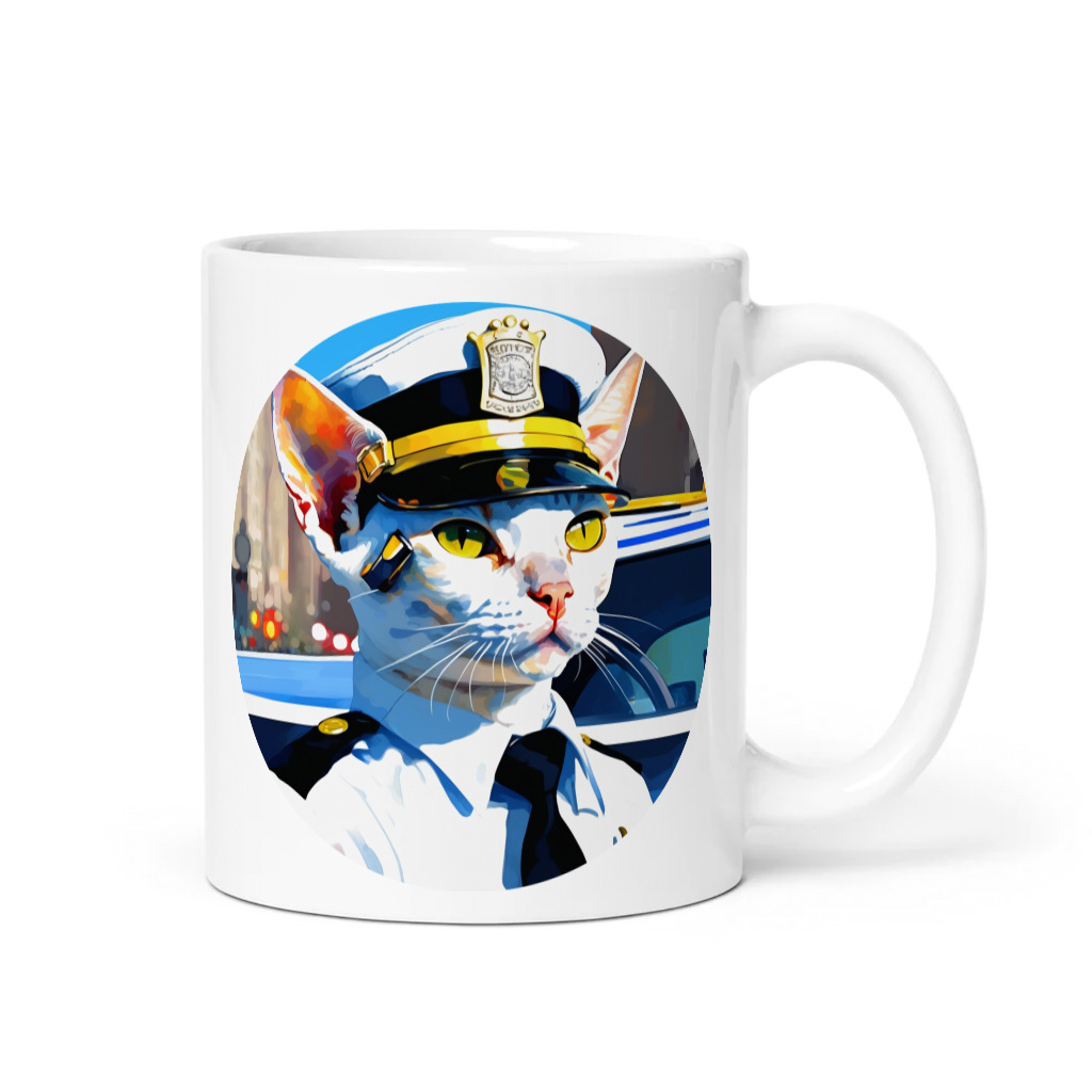 PugMug Custom White Devon Rex Cat Mug