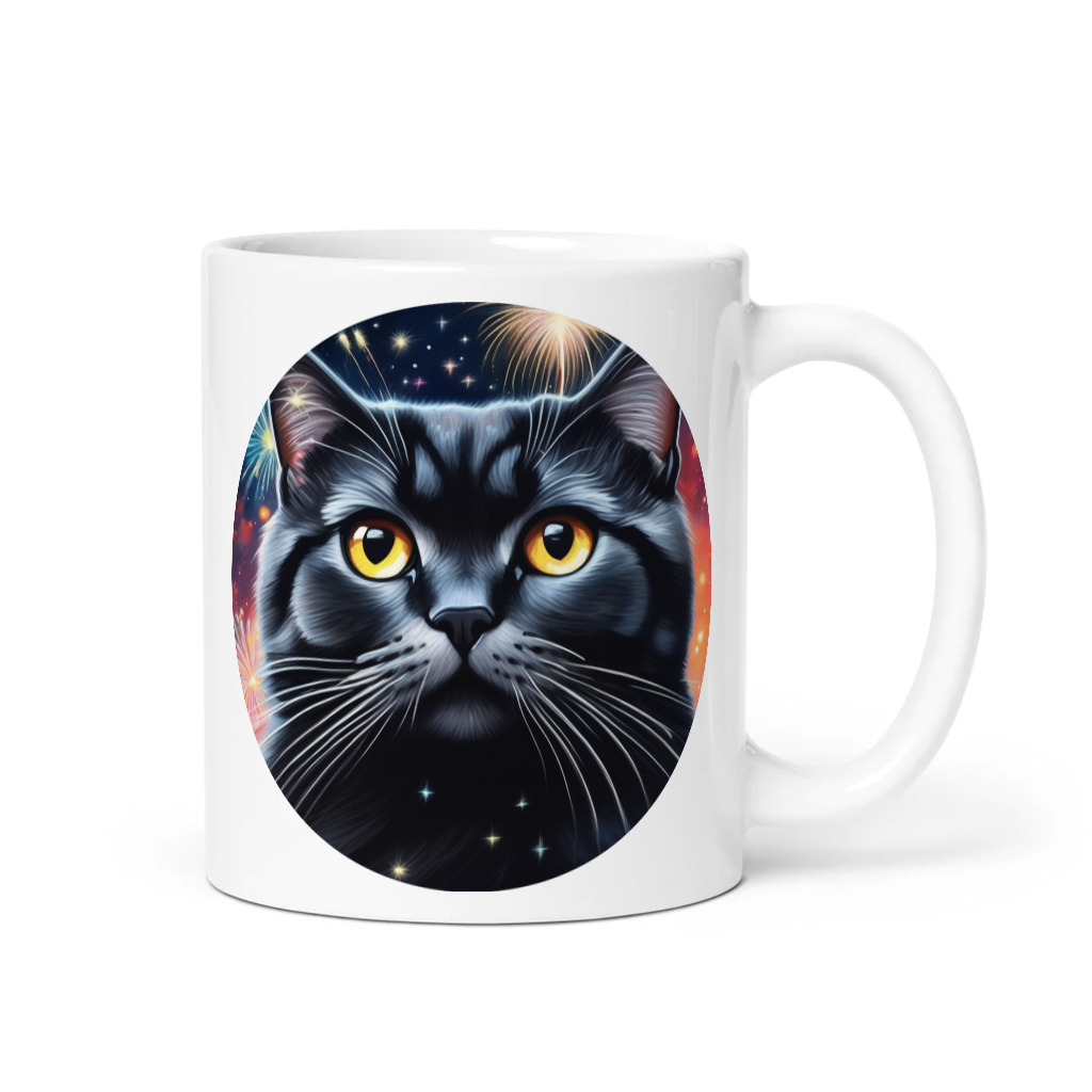 PugMug Custom Black Scottish Fold Cat Mug