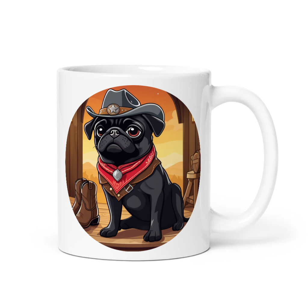 PugMug Custom Black Pug Mug
