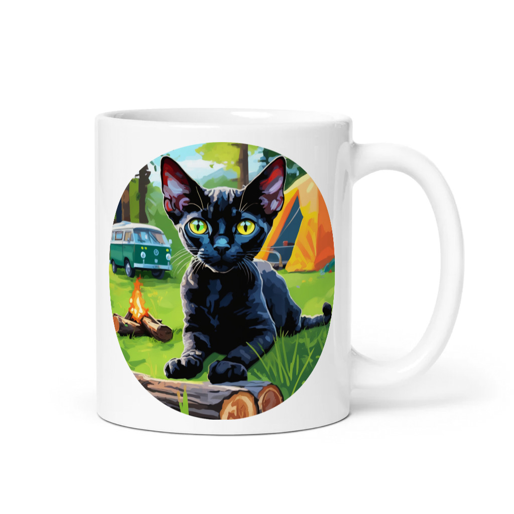 PugMug Custom Black Devon Rex Cat Mug