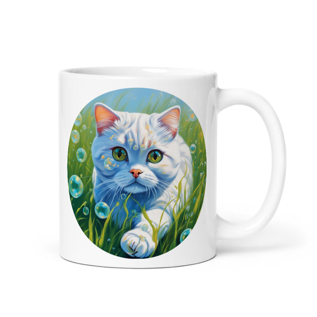 PugMug Custom White Scottish Fold Cat Mug