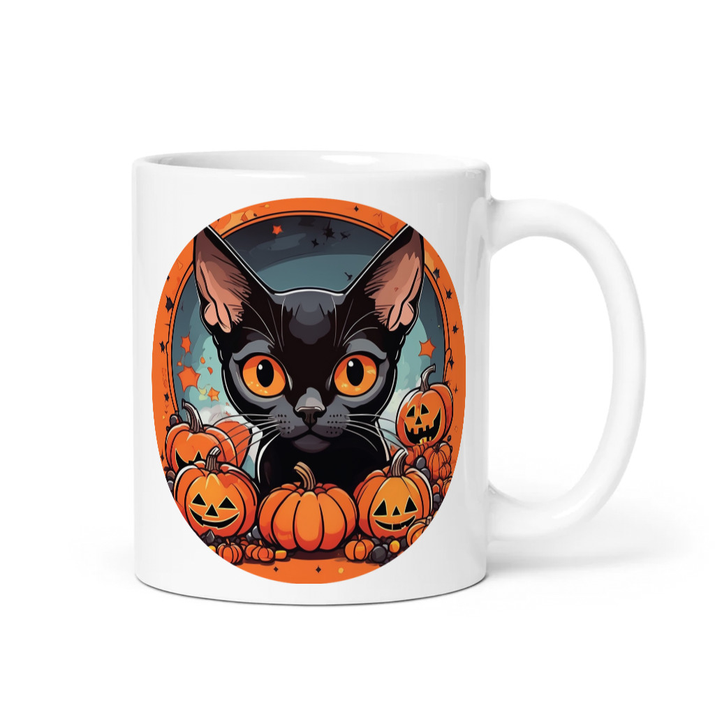 PugMug Custom Black Devon Rex Cat Mug