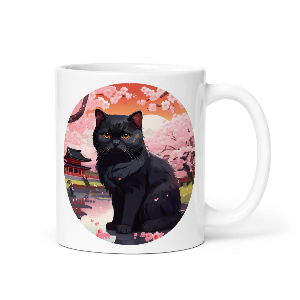 PugMug Custom Black Scottish Fold Cat Mug