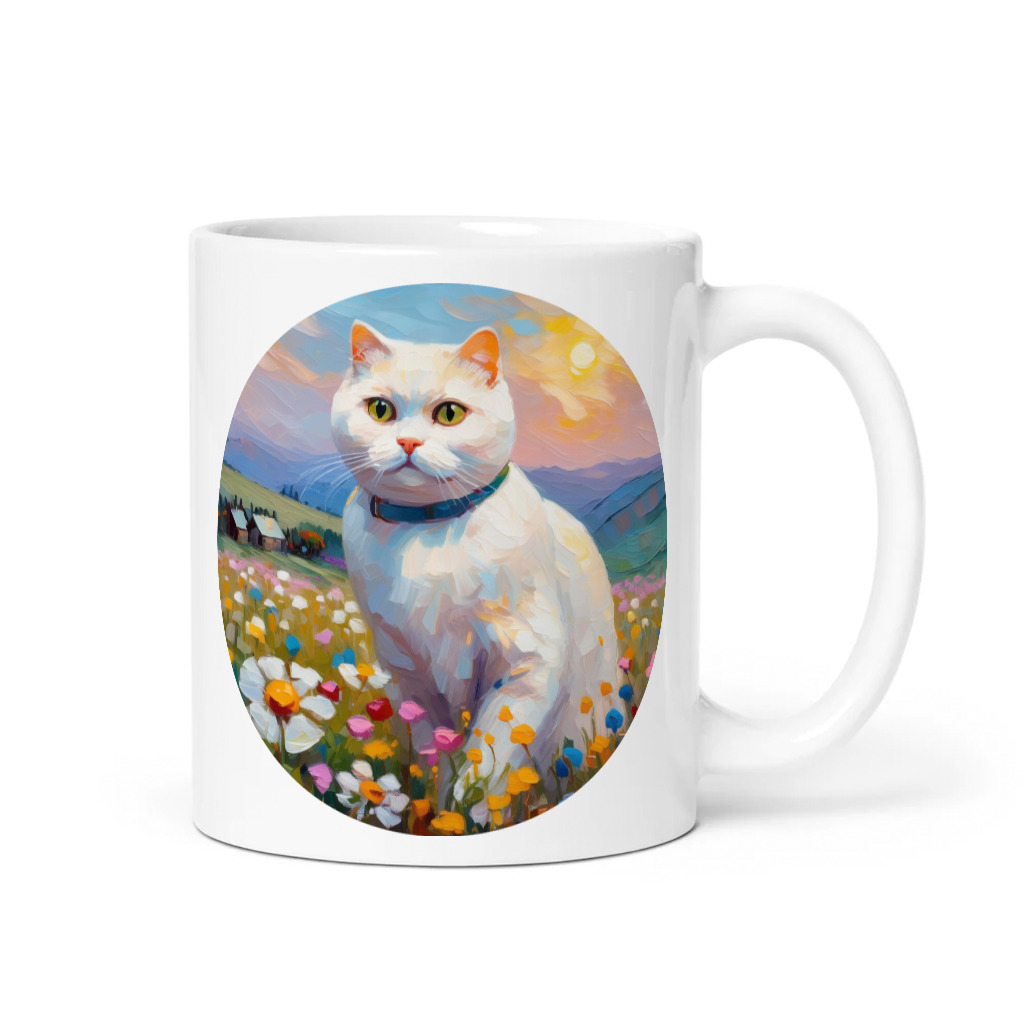PugMug Custom White Scottish Fold Cat Mug