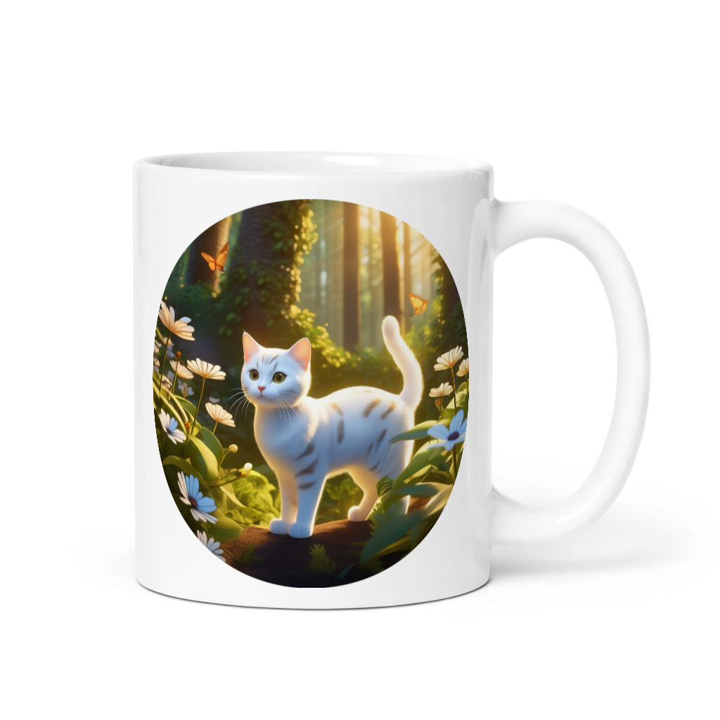 PugMug Custom White American Shorthair Cat Mug