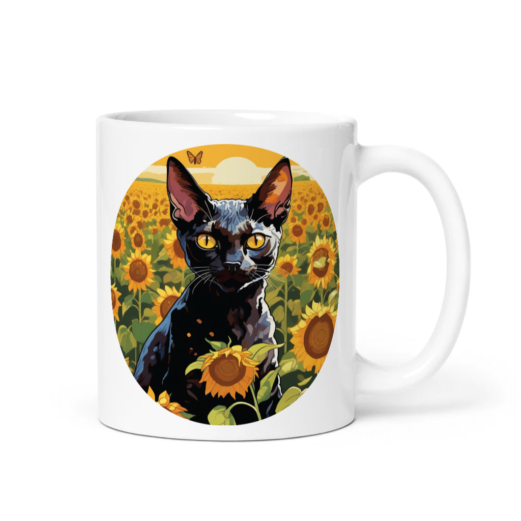 PugMug Custom Black Devon Rex Cat Mug