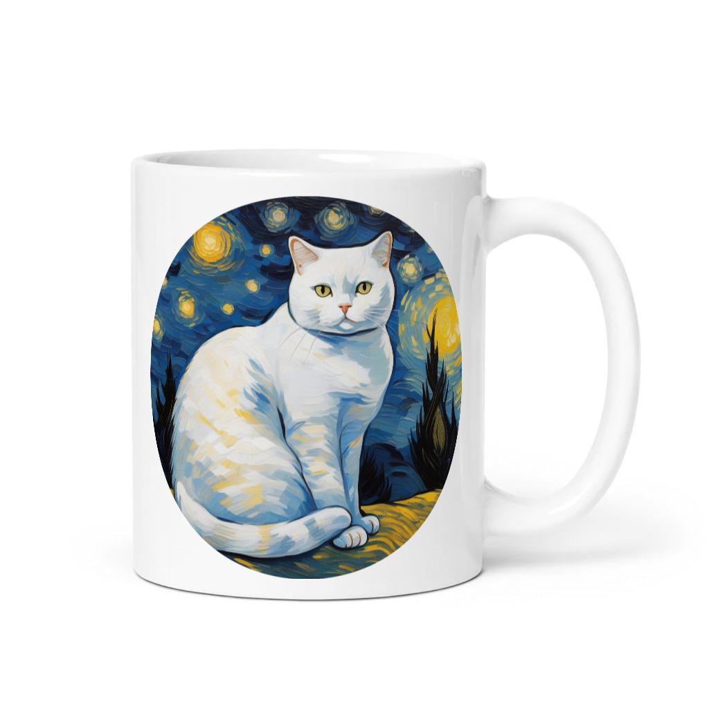 PugMug Custom White British Shorthair Cat Mug