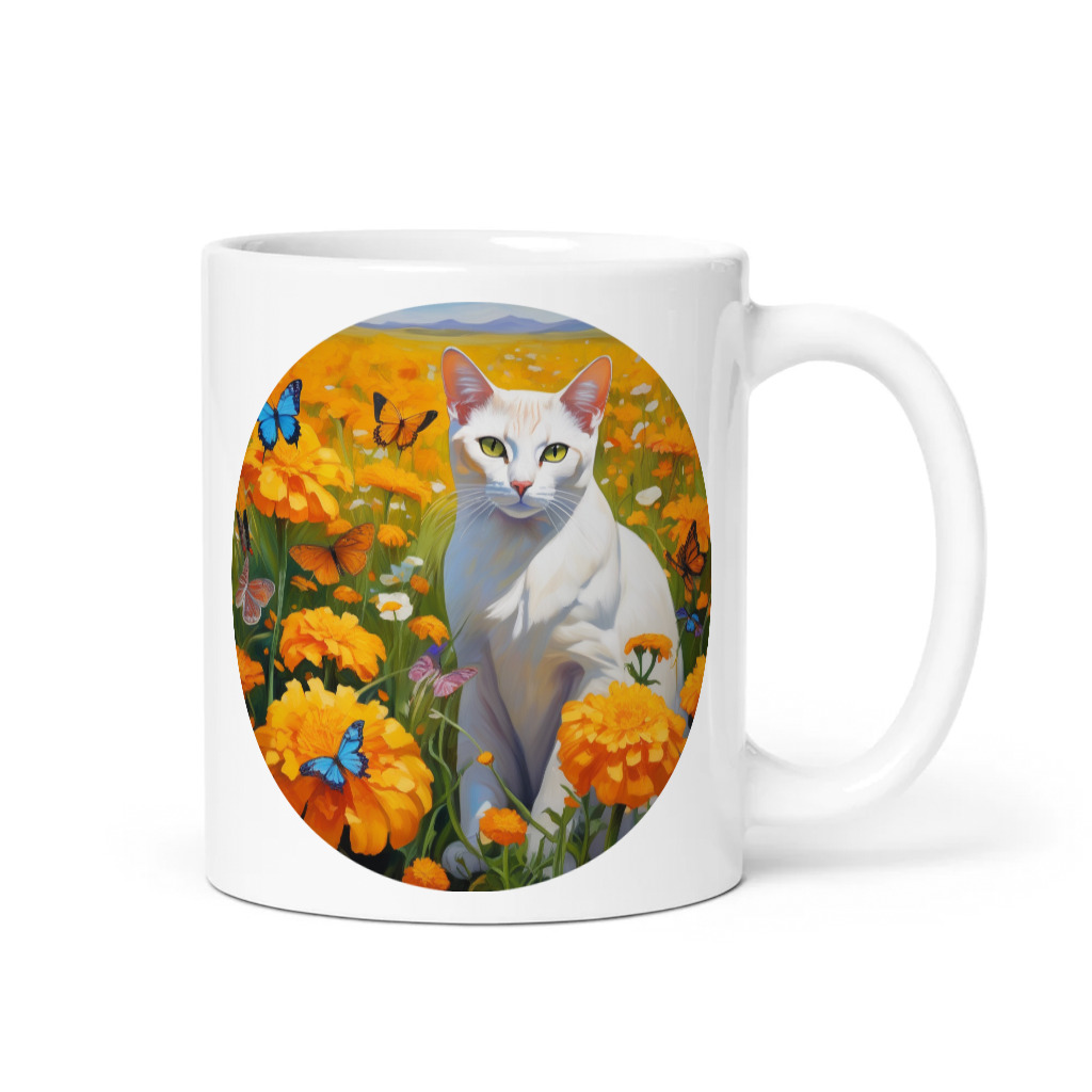 PugMug Custom White Abyssinian Cat Mug