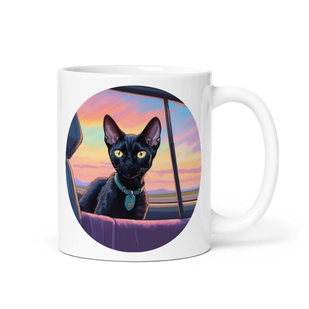 PugMug Custom Black Devon Rex Cat Mug