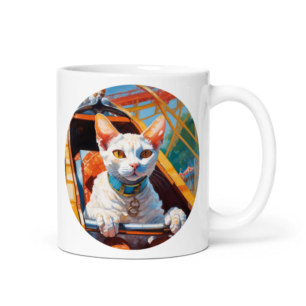 PugMug Custom White Devon Rex Cat Mug