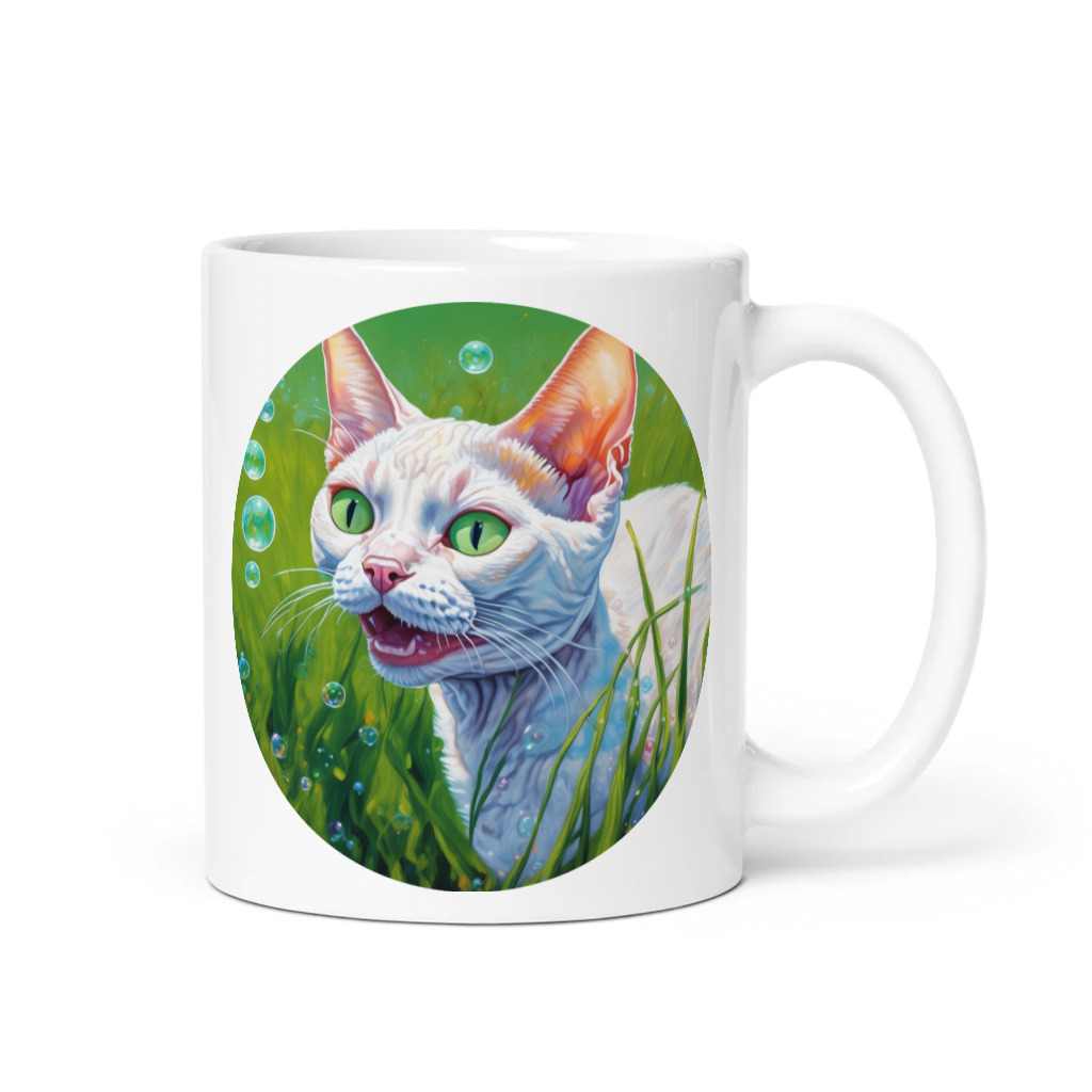 PugMug Custom White Devon Rex Cat Mug