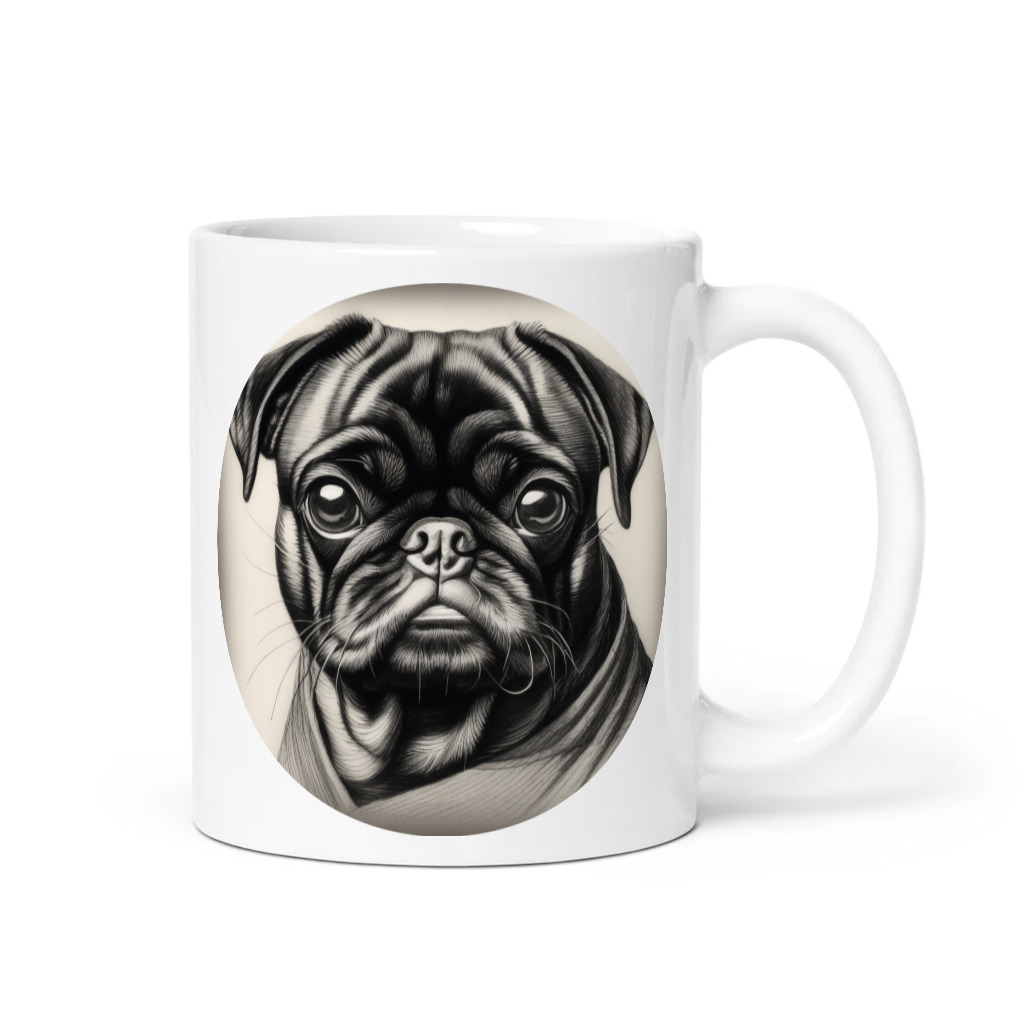 PugMug Custom Black Pug Mug