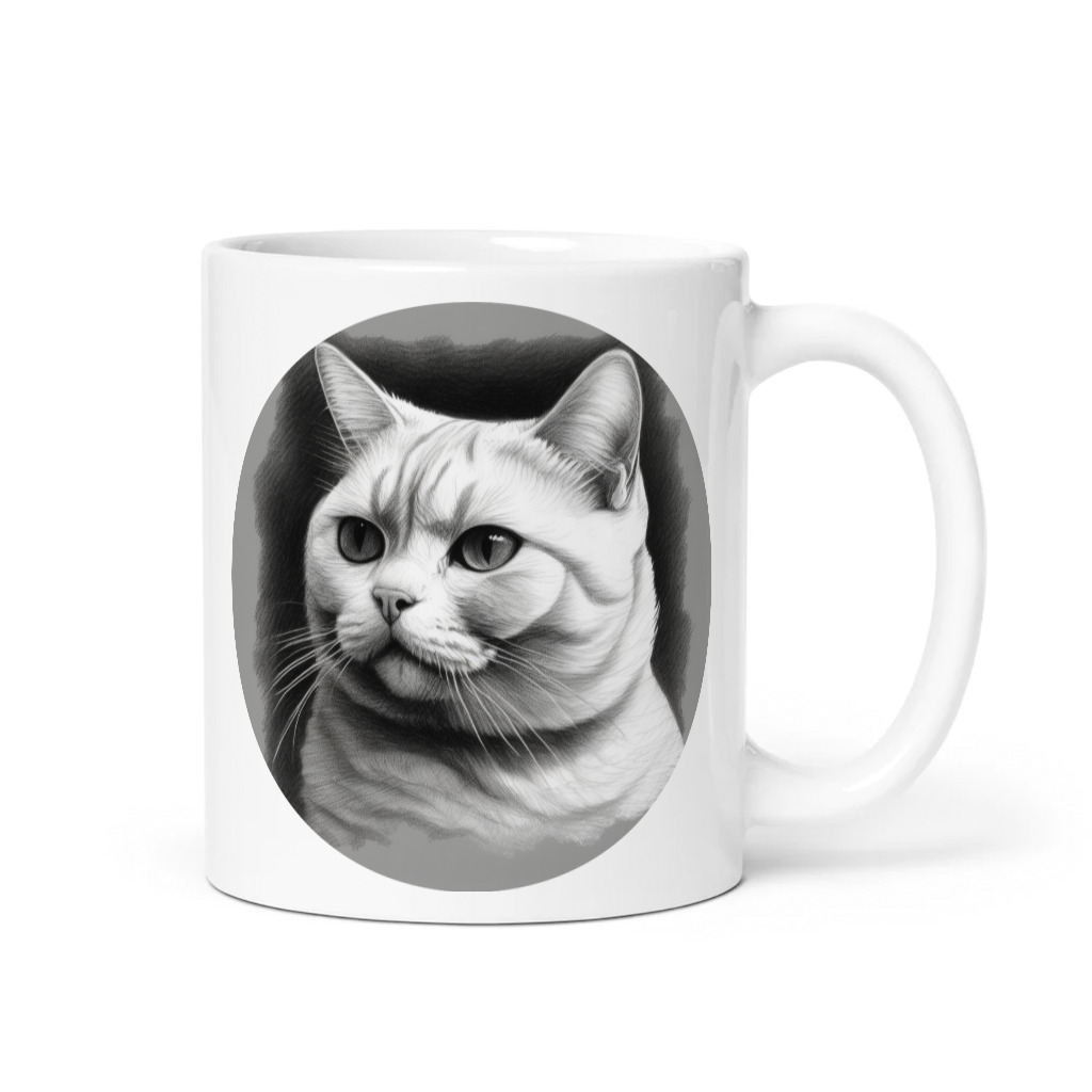 PugMug Custom White British Shorthair Cat Mug