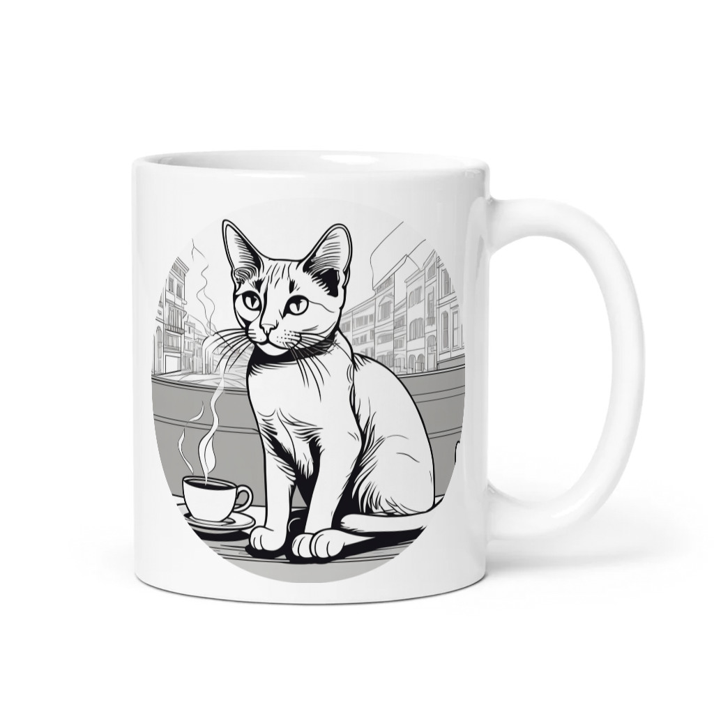 PugMug Custom White Abyssinian Cat Mug