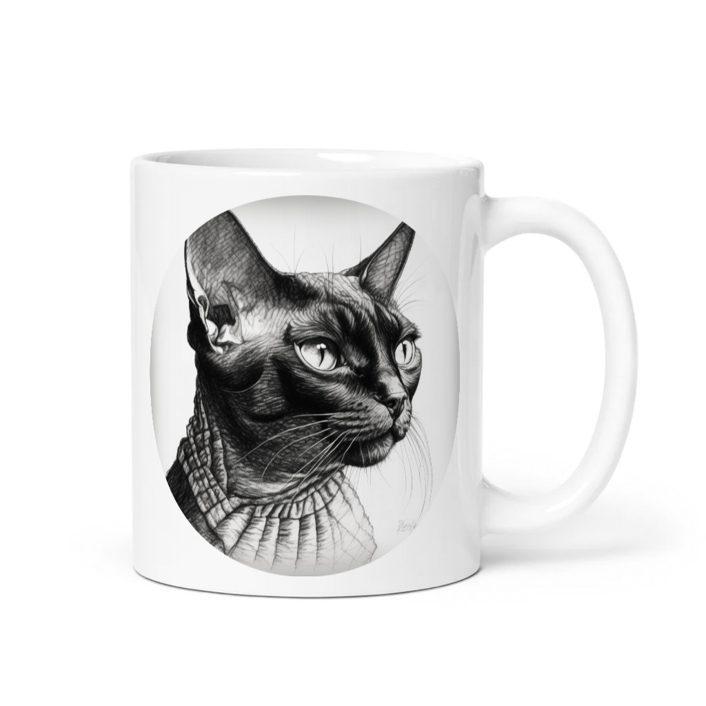 PugMug Custom Black Devon Rex Cat Mug