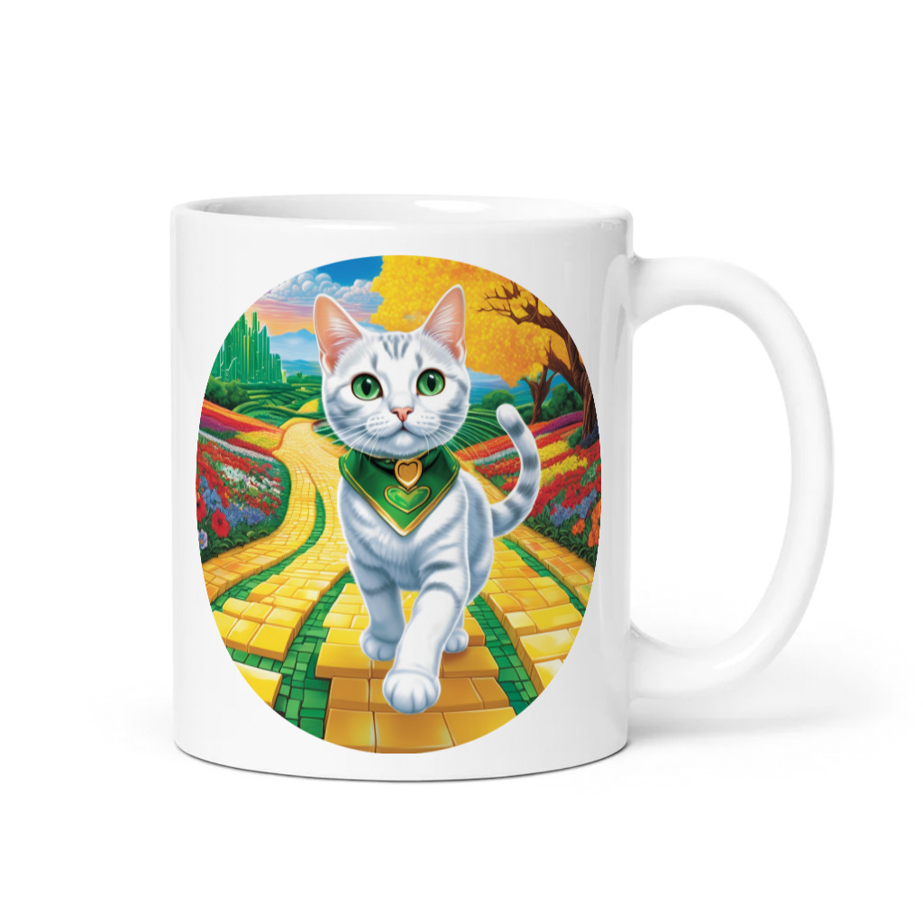 PugMug Custom White American Shorthair Cat Mug