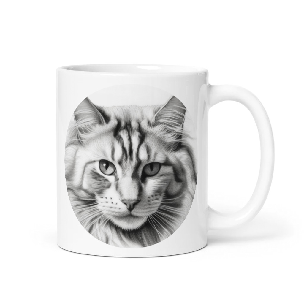 PugMug Custom White Maine Coon Cat Mug