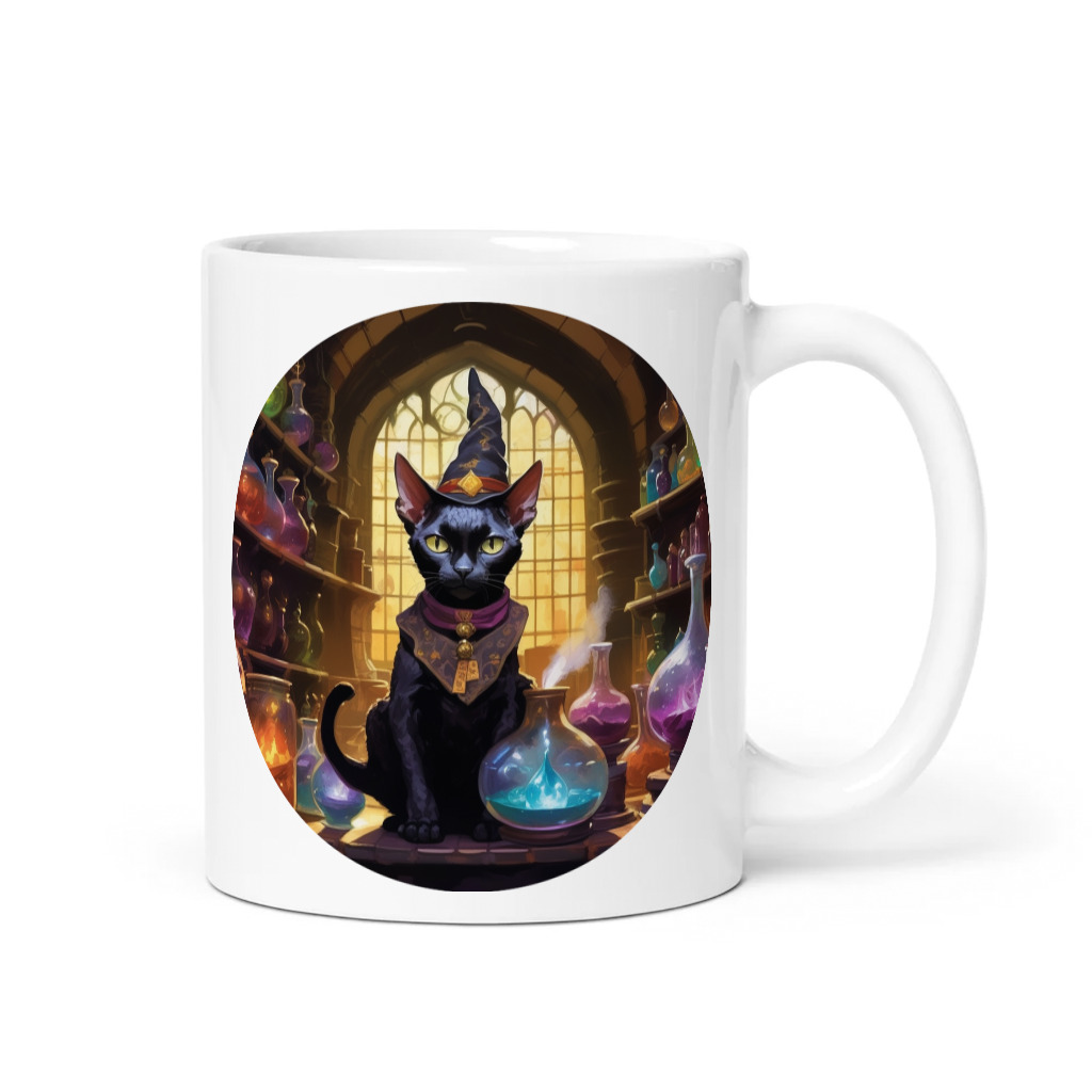 PugMug Custom Black Devon Rex Cat Mug