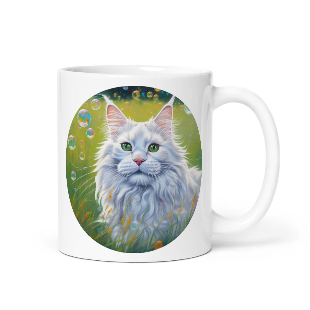 PugMug Custom White Maine Coon Cat Mug