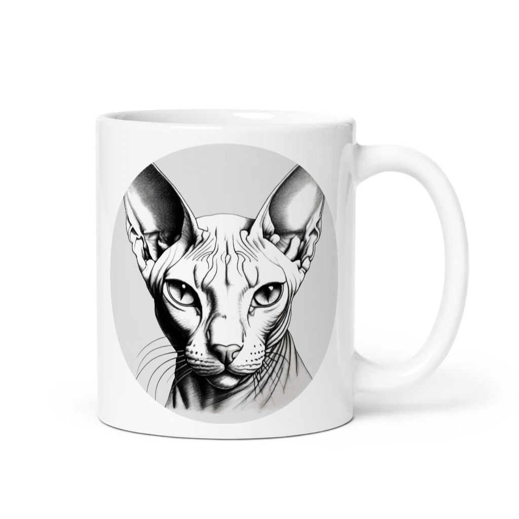 PugMug Custom White Sphynx Cat Mug