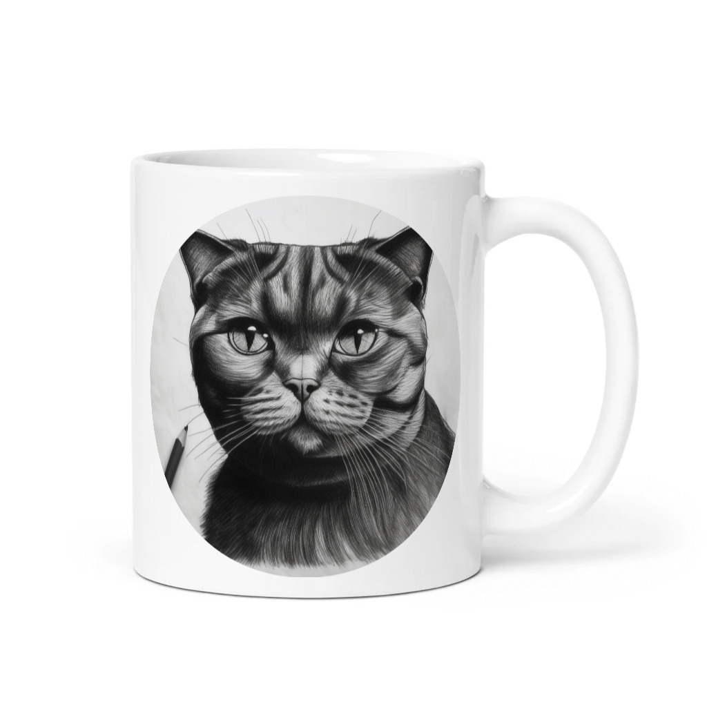 PugMug Custom Black Scottish Fold Cat Mug