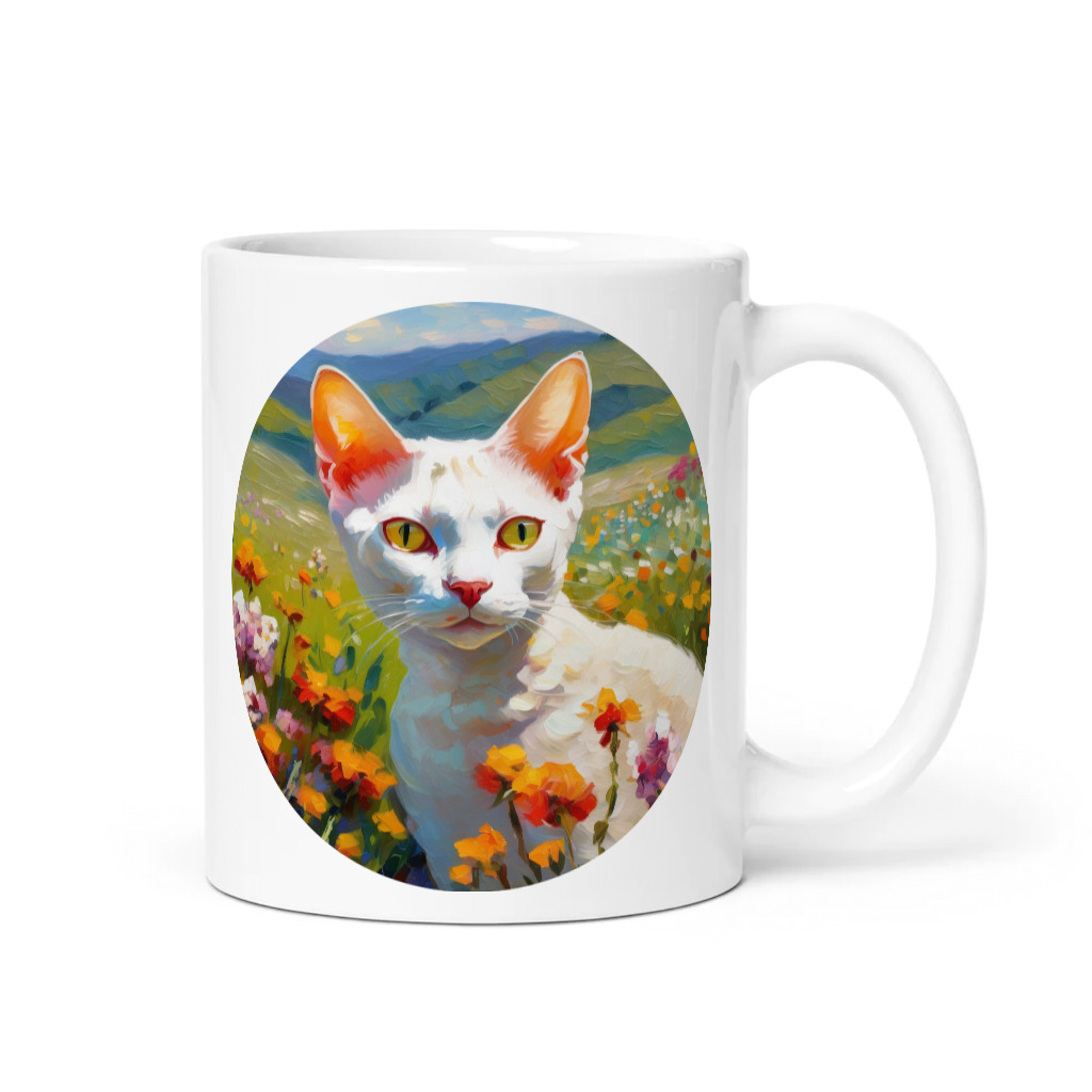 PugMug Custom White Devon Rex Cat Mug
