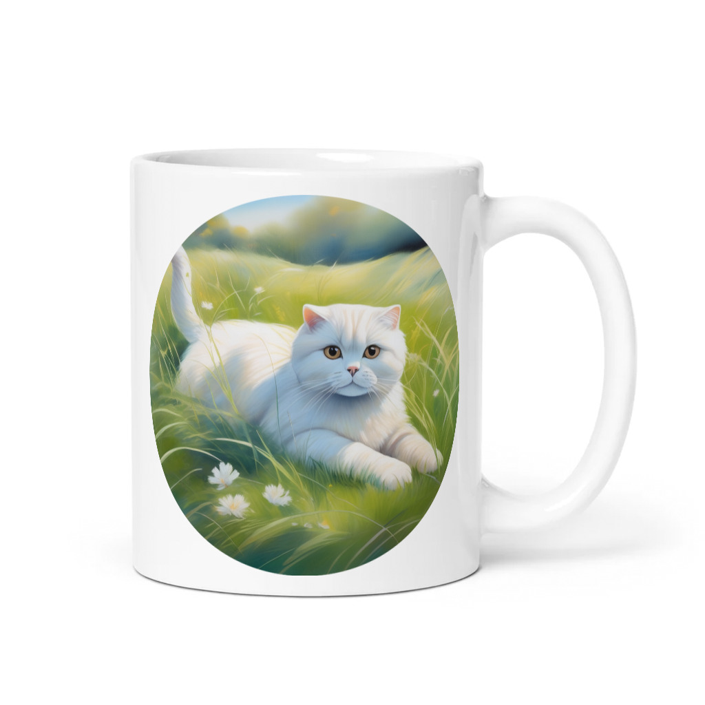 PugMug Custom White Scottish Fold Cat Mug