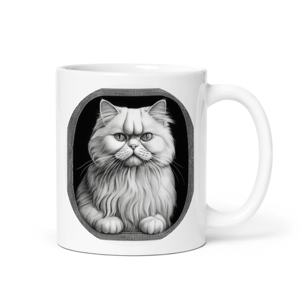 PugMug Custom White Persian Cat Mug