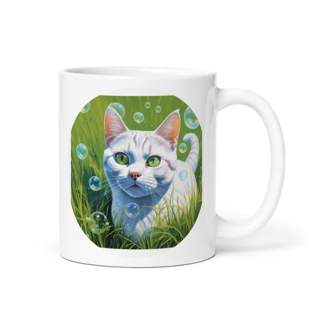 PugMug Custom White American Shorthair Cat Mug