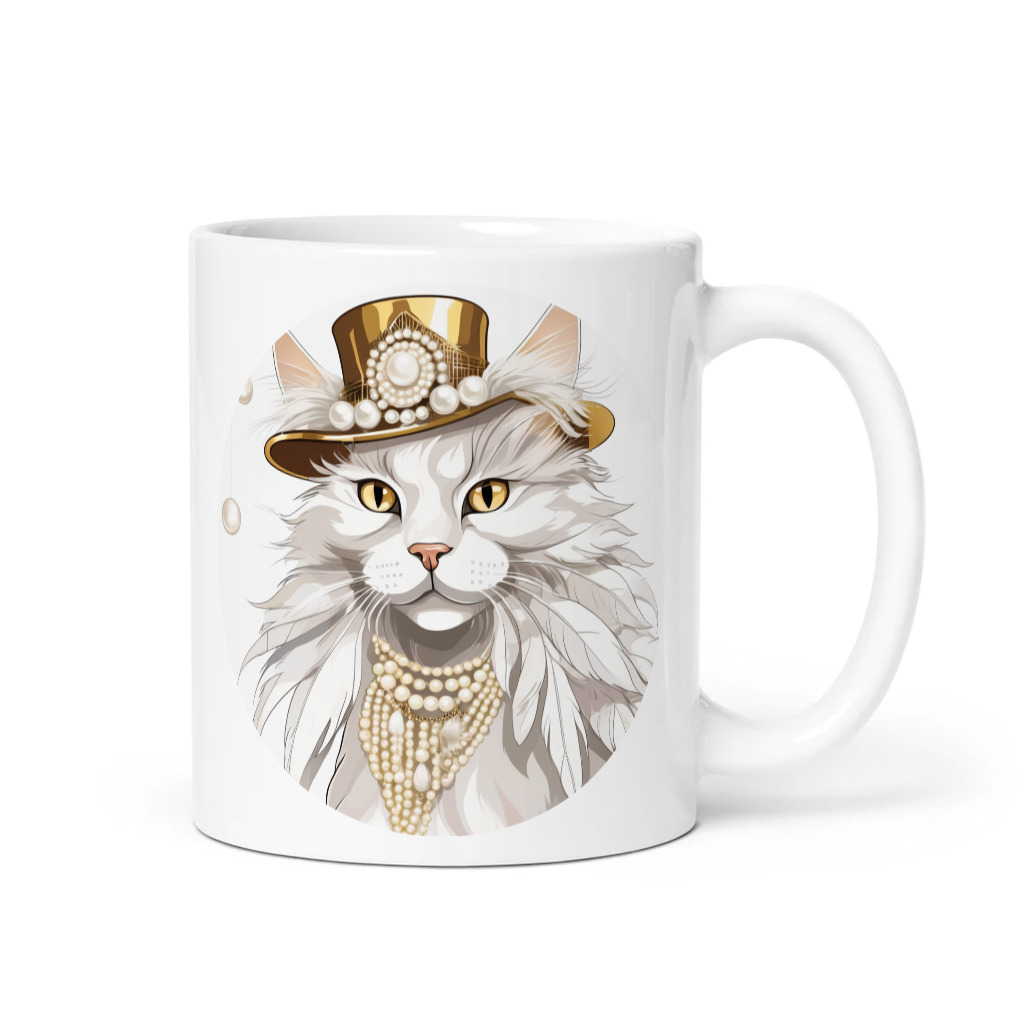 PugMug Custom White Maine Coon Cat Mug