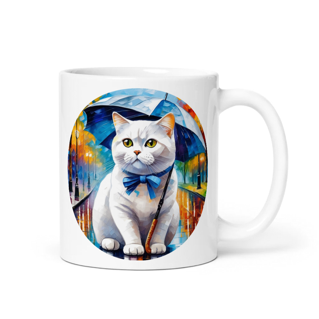 PugMug Custom White British Shorthair Cat Mug