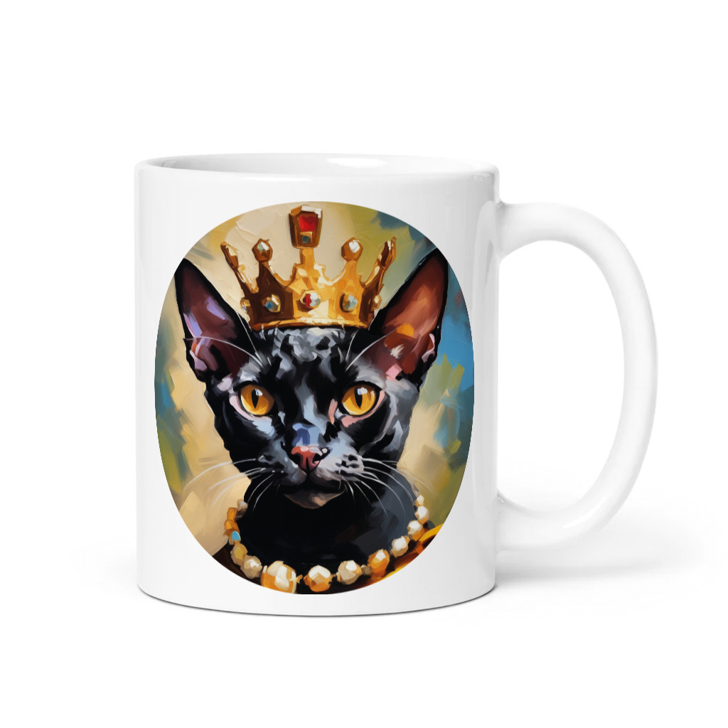 PugMug Custom Black Devon Rex Cat Mug