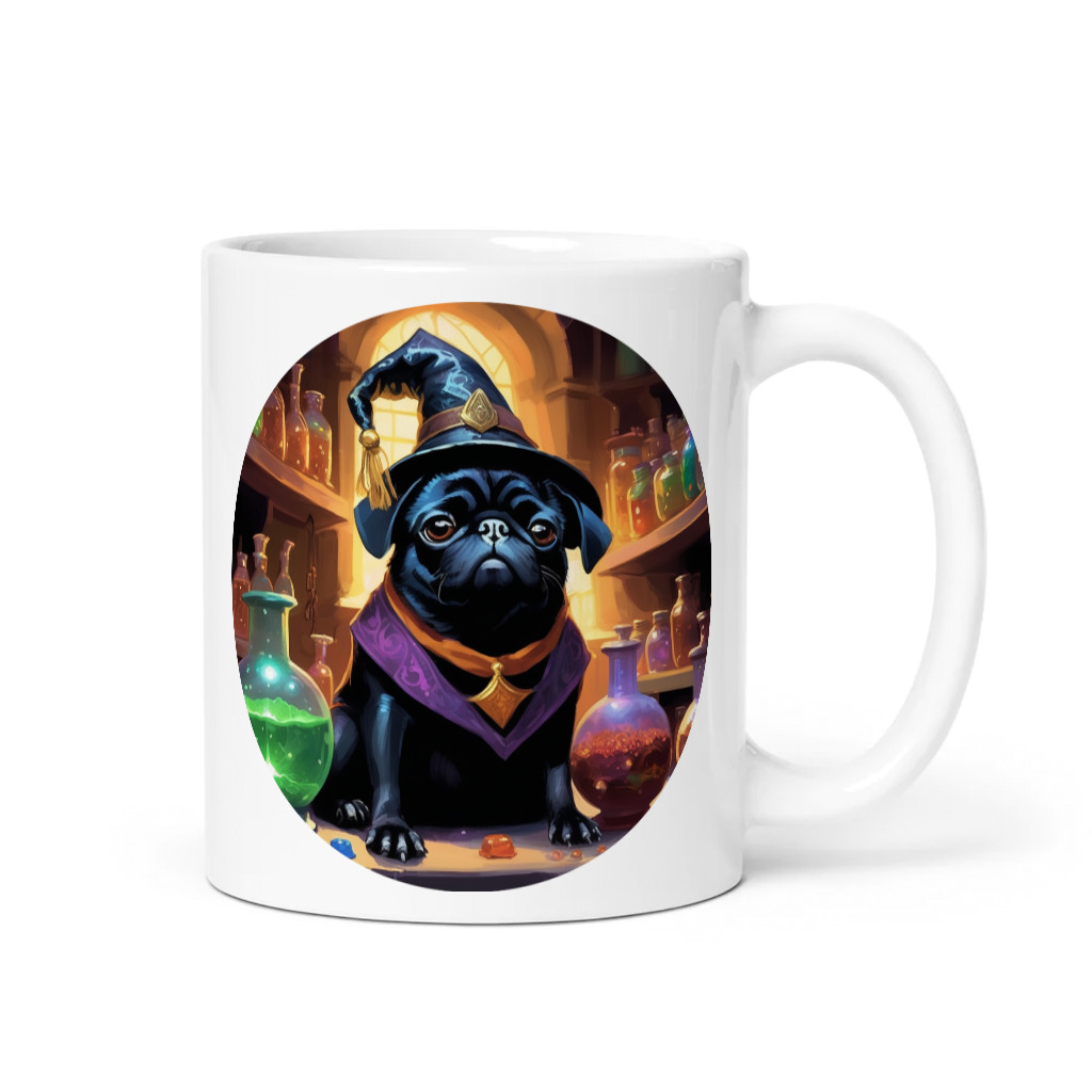 PugMug Custom Black Pug Mug