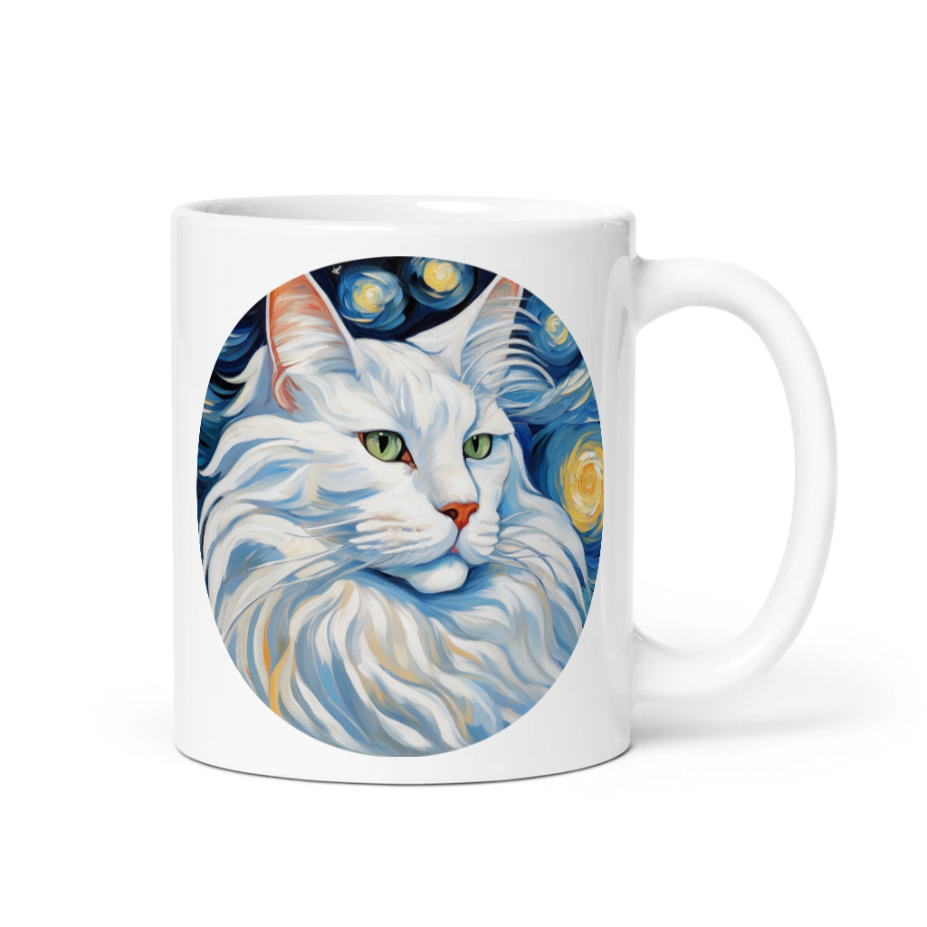 PugMug Custom White Maine Coon Cat Mug
