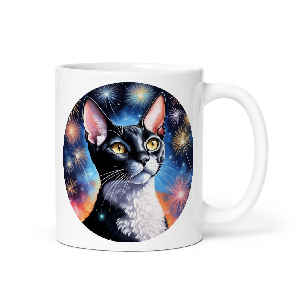 PugMug Custom Black Devon Rex Cat Mug