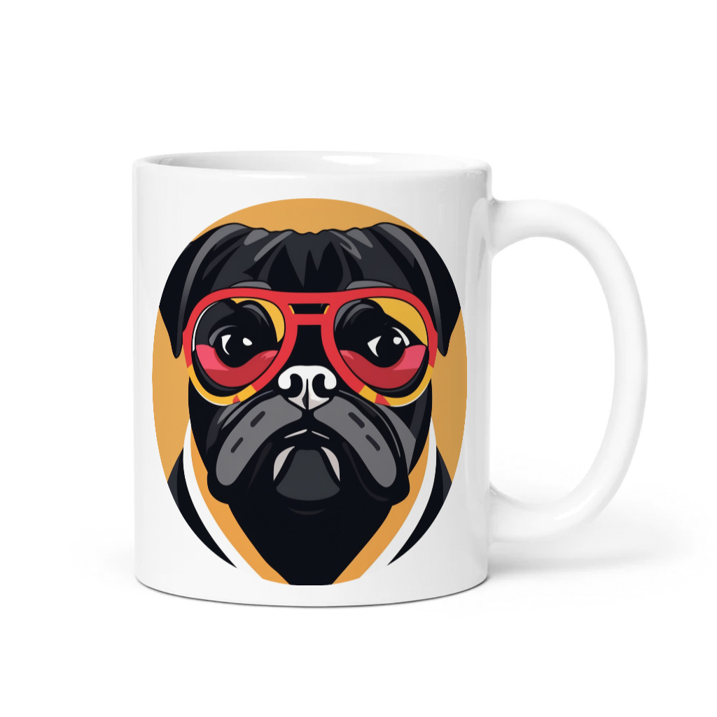 PugMug Custom Black Pug Mug