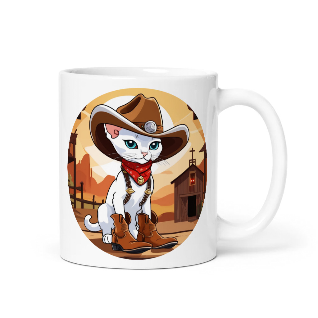 PugMug Custom White Devon Rex Cat Mug