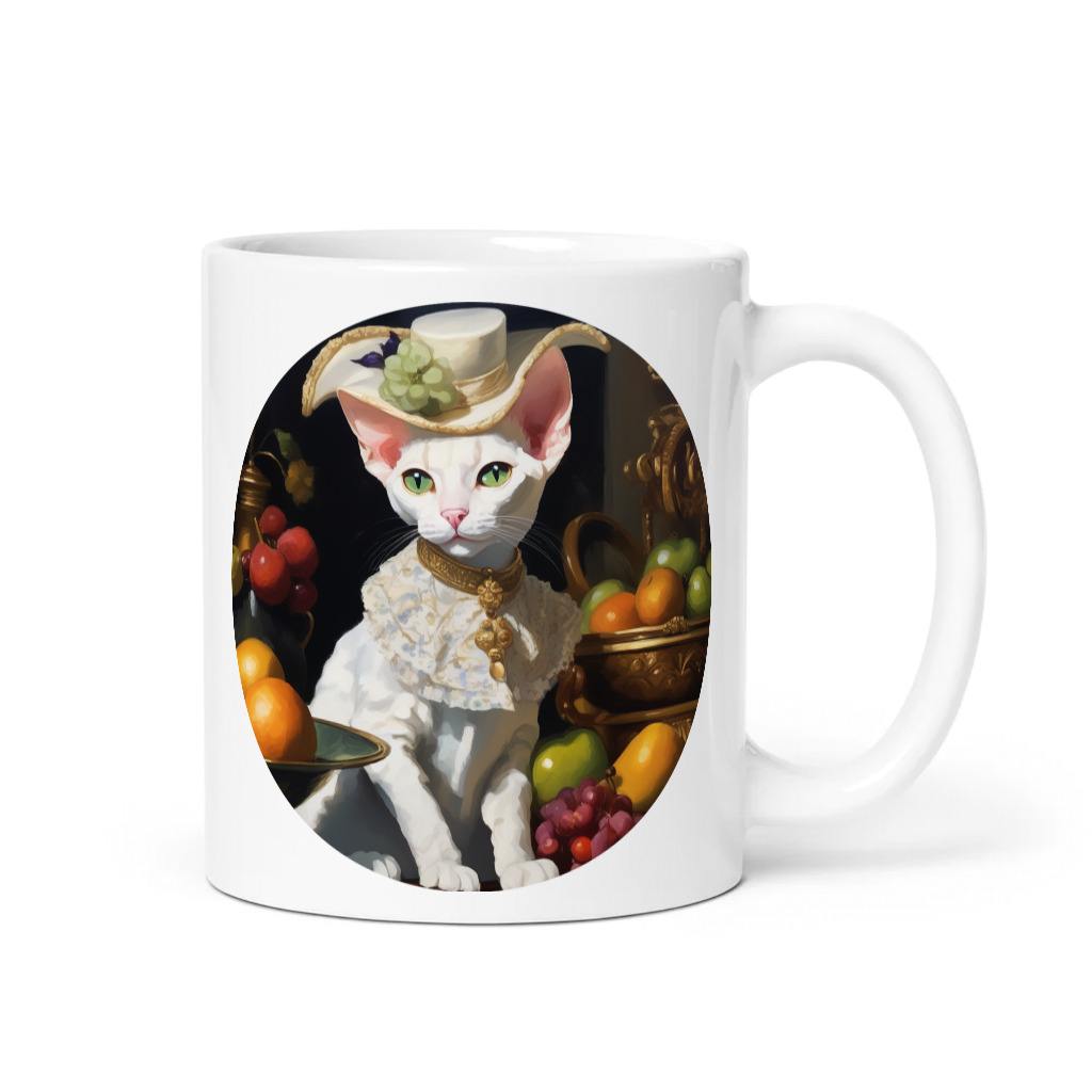 PugMug Custom White Devon Rex Cat Mug