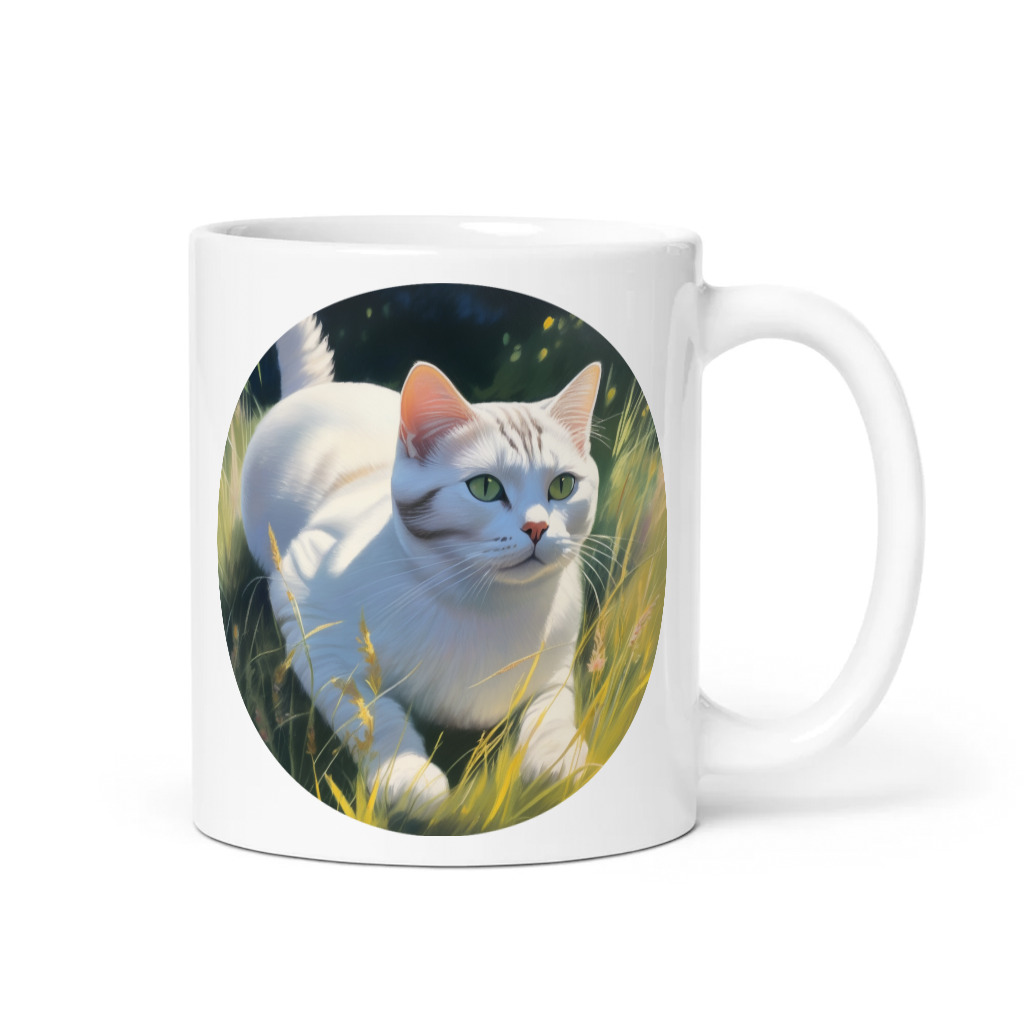 PugMug Custom White American Shorthair Cat Mug