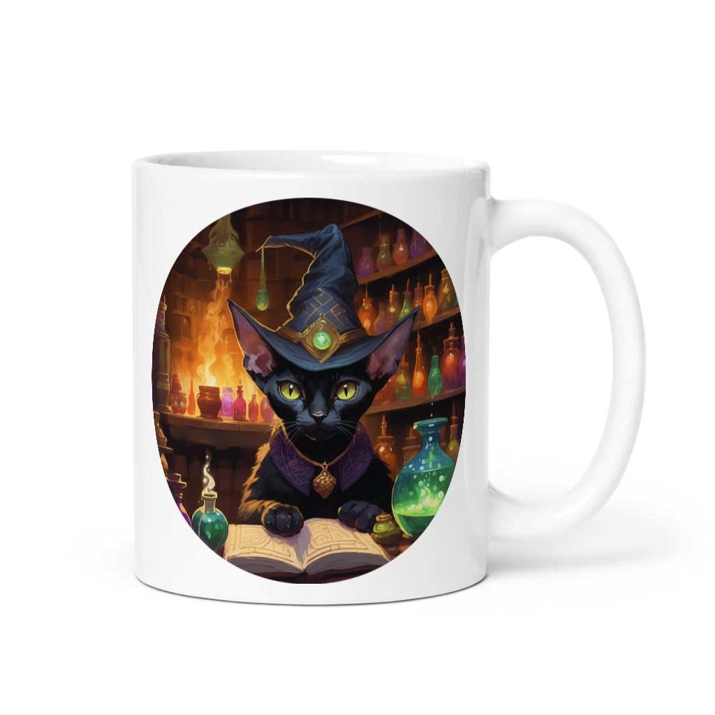 PugMug Custom Black Devon Rex Cat Mug