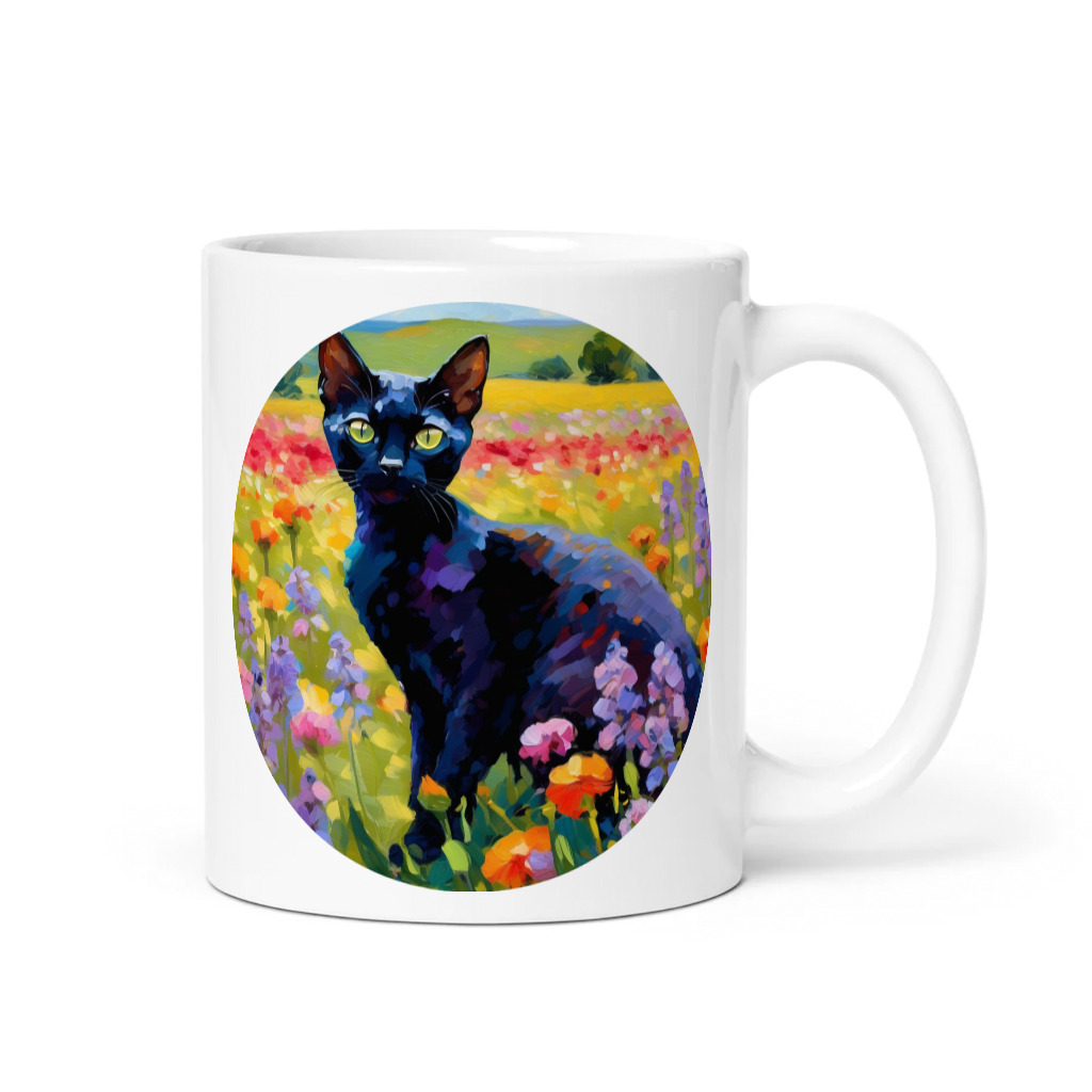 PugMug Custom Black Devon Rex Cat Mug