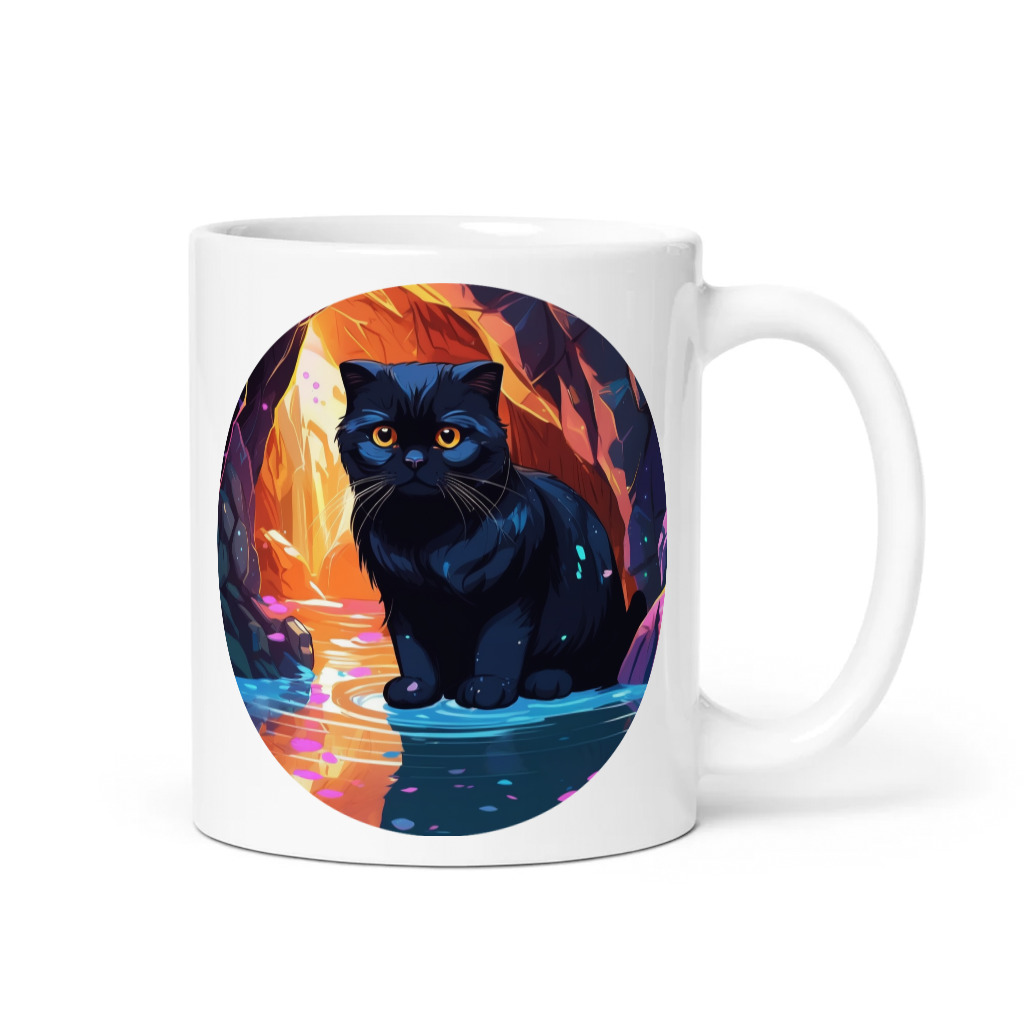 PugMug Custom Black Scottish Fold Cat Mug