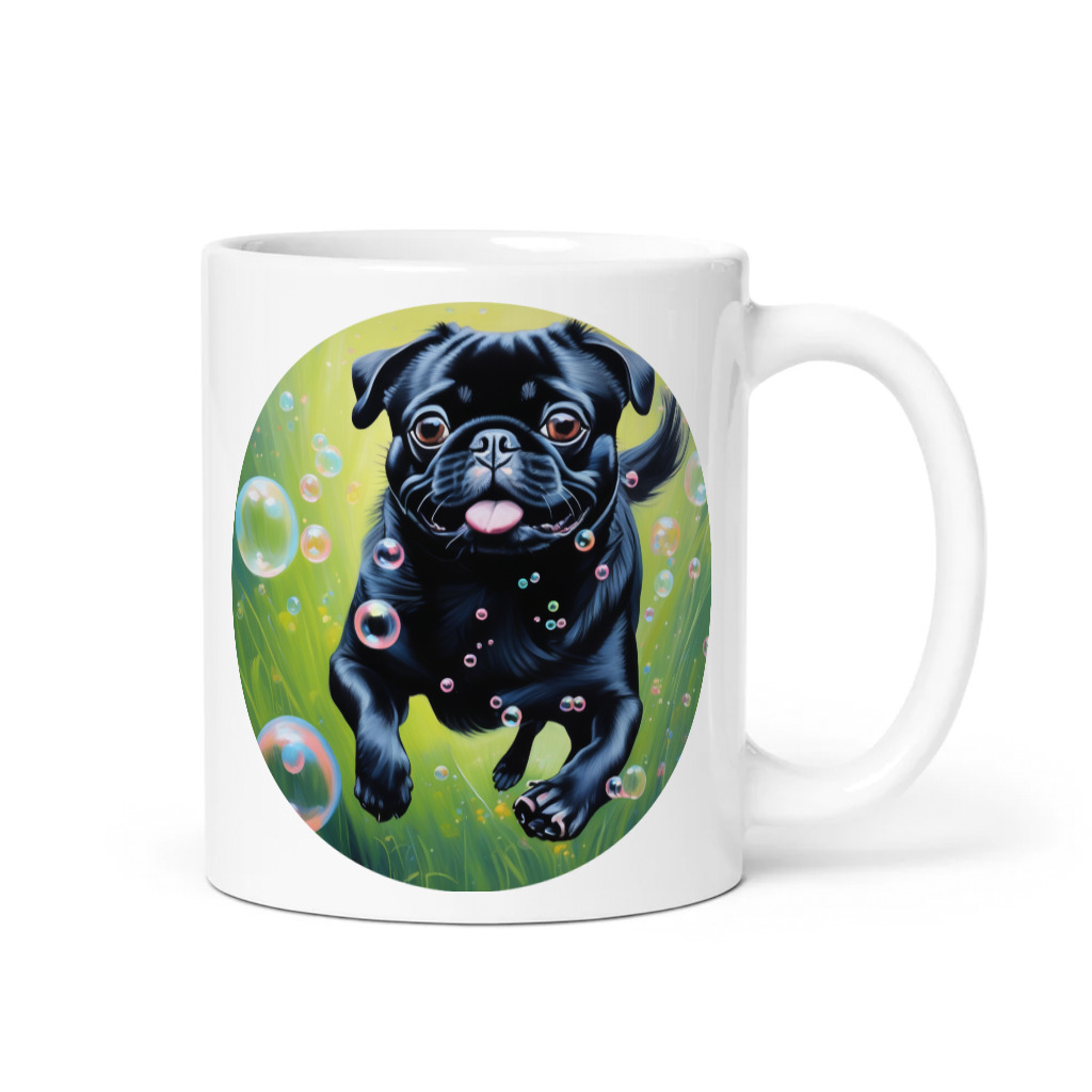 PugMug Custom Black Pug Mug