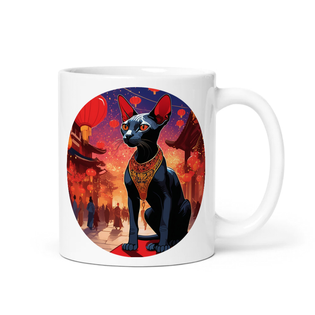 PugMug Custom Black Sphynx Cat Mug