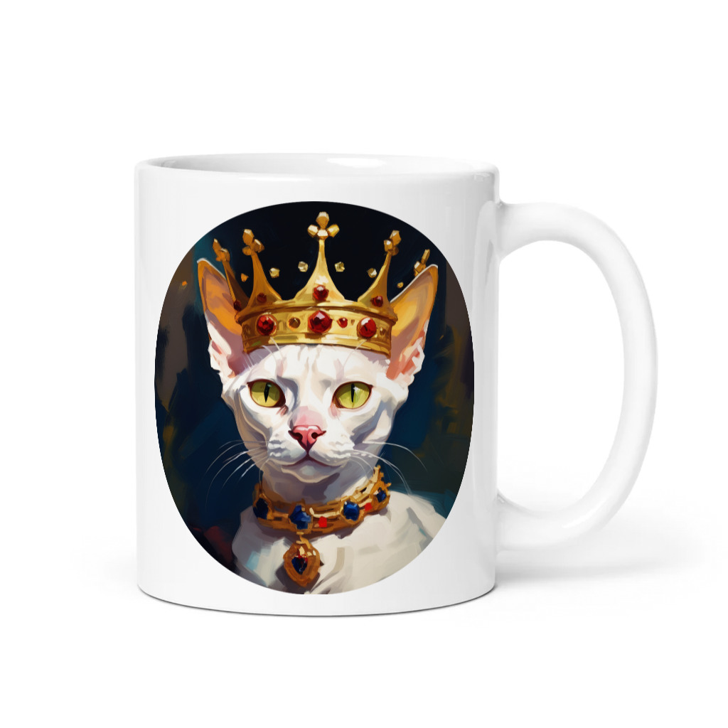 PugMug Custom White Devon Rex Cat Mug
