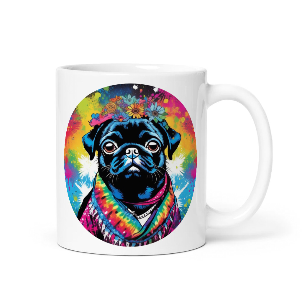 PugMug Custom Black Pug Mug